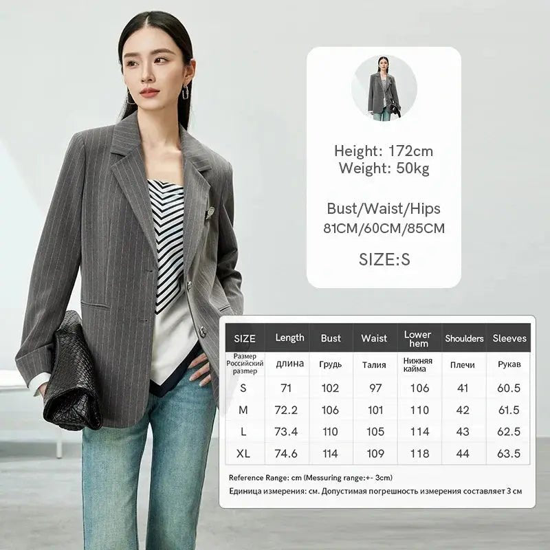 SENTUBILA Blazer Women 2025 Spring Black Suit Jackets Office Business Workwear Casual Blazers Coat Female Outerwear Clothing - Lacatang Shop