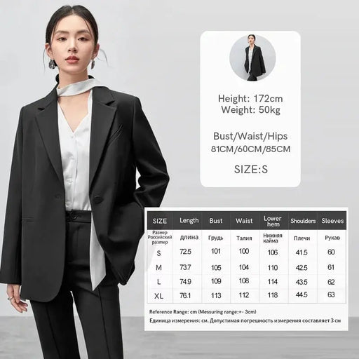 SENTUBILA Blazer Women 2025 Spring Black Suit Jackets Office Business Workwear Casual Blazers Coat Female Outerwear Clothing - Lacatang Shop
