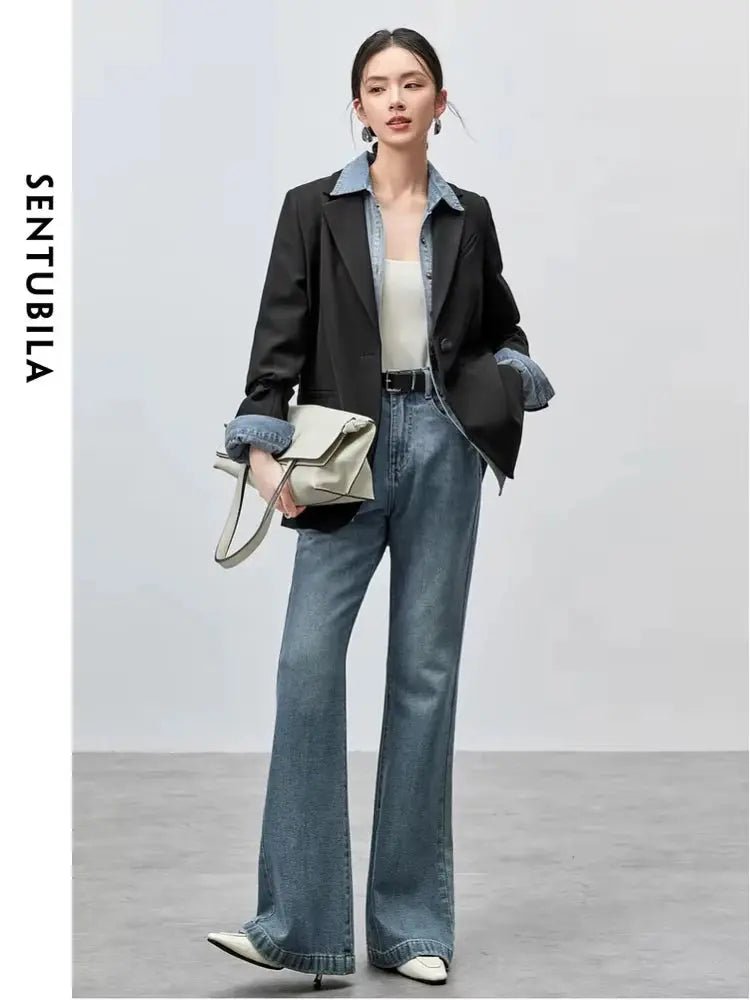 SENTUBILA Blazer Women 2025 Spring Black Suit Jackets Office Business Workwear Casual Blazers Coat Female Outerwear Clothing - Lacatang Shop