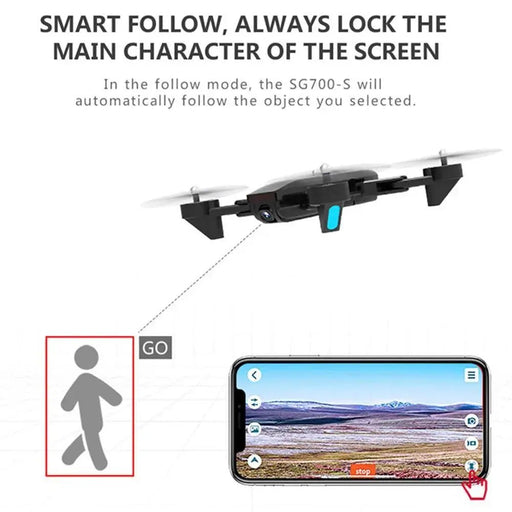SG700 - S Drone 2.4Ghz 4CH Wide - angle WiFi 1080P Optical Flow Dual - Lacatang Shop