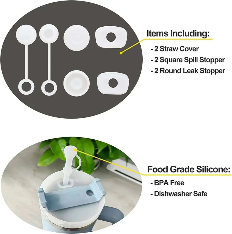 Silicone Spill Proof Stopper Set For Cup 1.0 2.0 40oz/ 30oz Tumbler Accessories Straw Cap Spill Stopper Leak Stopper - Lacatang Shop