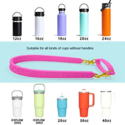 Silicone Water Bottle Handle Cup Lanyard Water Bottle Sling Holder with Strap Fits 8 - 40oz Bottles Cup Accessories - Lacatang Shop