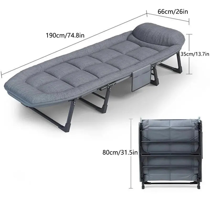 Sleeping Cots for Adults 6 Positions, Portable & Foldable Bed with Mattress and Pillow, Heavy Duty Sturdy Frame for Camp, Home - Lacatang Shop