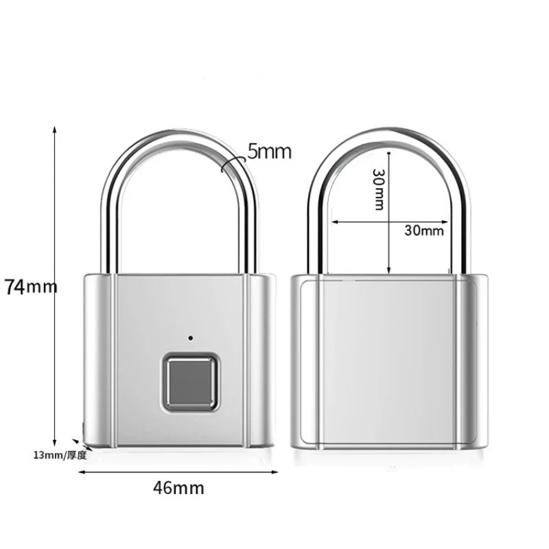 Smart Biometric Fingerprint Padlock - Waterproof & USB Rechargeable - Lacatang Shop