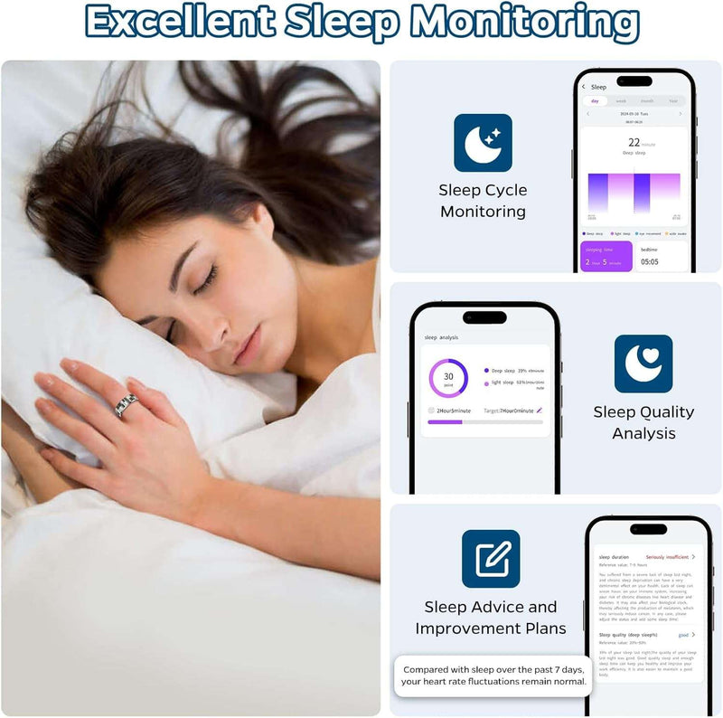 Smart Health Tracker Ring - Waterproof Fitness Monitor - Lacatang Shop