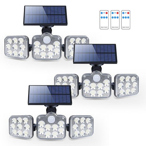 Solar Outdoor Lights 138 LED 3 - Head Adjustable - Lacatang Shop