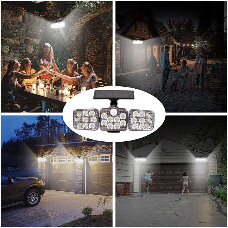 Solar Outdoor Lights 138 LED 3 - Head Adjustable - Lacatang Shop