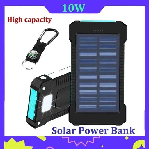 Solar Power Bank 500000Mah Free Shipping Fast Charging External Battery Outdoor Portable Compass Phone Charger For - Xiaomi - Iphone - Lacatang Shop
