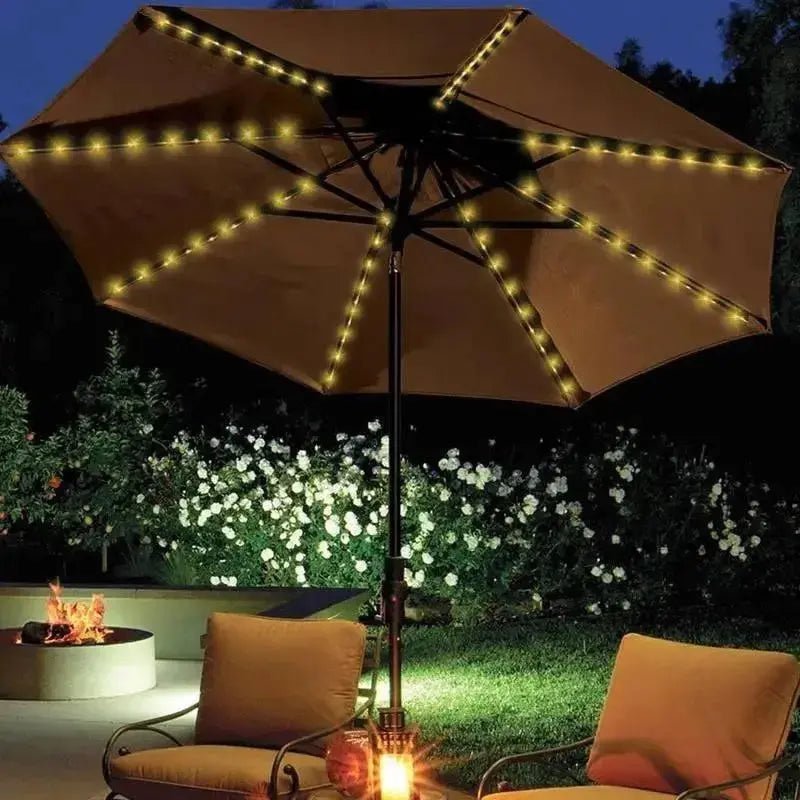 Solar Power Patio Umbrella Lights - Waterproof Outdoor Garden Fairy String Lamp - Lacatang Shop