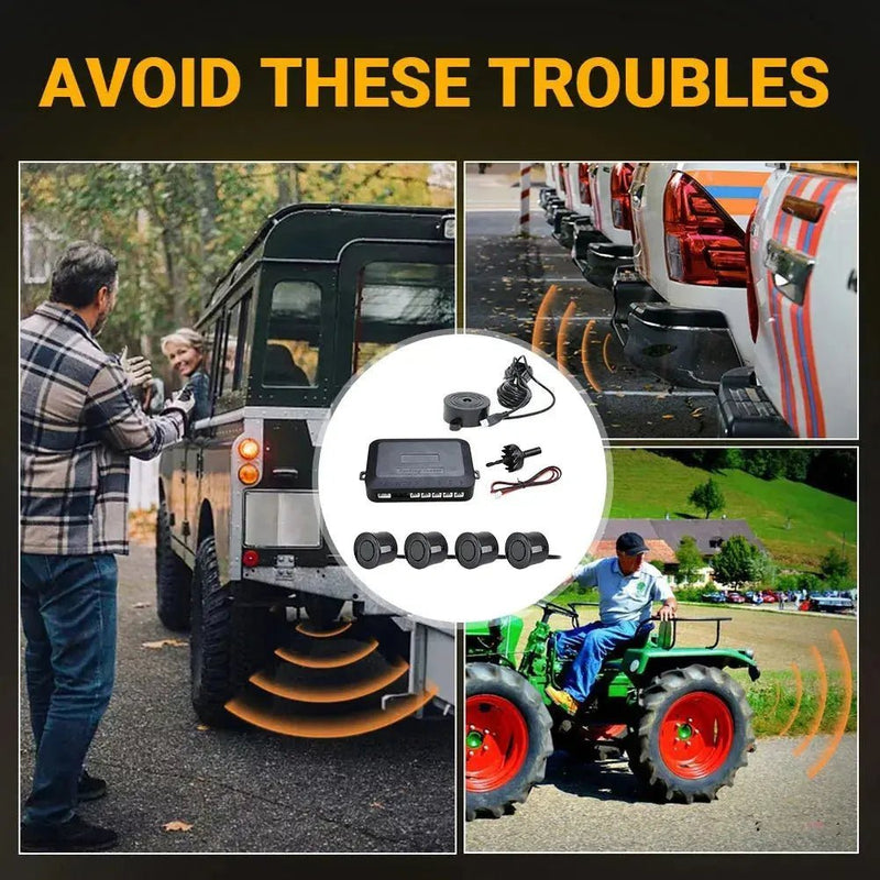 Sound Alarm Indicator 12V Reverse Backup Radar Sound Alert Car Reverse Backup Rear Radar System Sound Alarm Safety Kit - Lacatang Shop