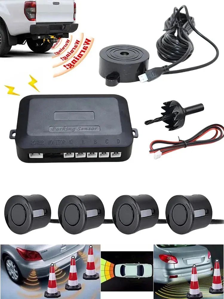 Sound Alarm Indicator 12V Reverse Backup Radar Sound Alert Car Reverse Backup Rear Radar System Sound Alarm Safety Kit - Lacatang Shop