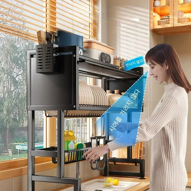 Stainless Steel Adjustable Sink Dish Rack - Kitchen Organizer - Lacatang Shop