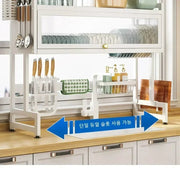 Stainless Steel Adjustable Sink Dish Rack - Kitchen Organizer - Lacatang Shop