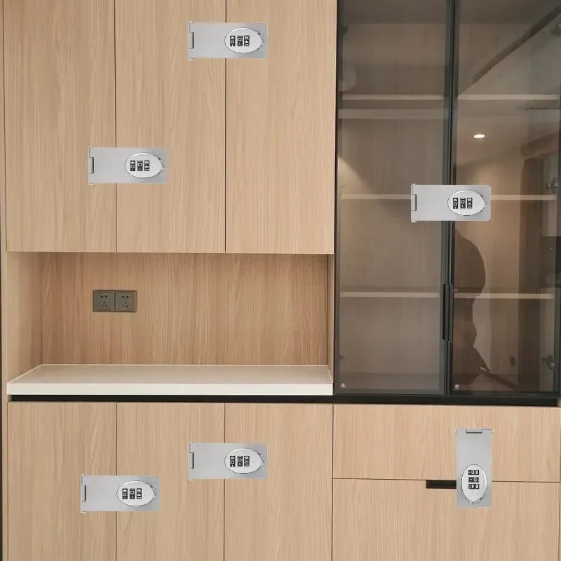 Stainless Steel Password Locks Slide Latches Keyless Combination Locks Kitchen Drawers Cabinets Cupboard Door Password Locks - Lacatang Shop