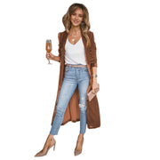 Stylish Women Coat Warm Fashion Golden Velvet Small Suit Jacket Long Sleeve 3D Cutting Office Outerwear - Lacatang Shop