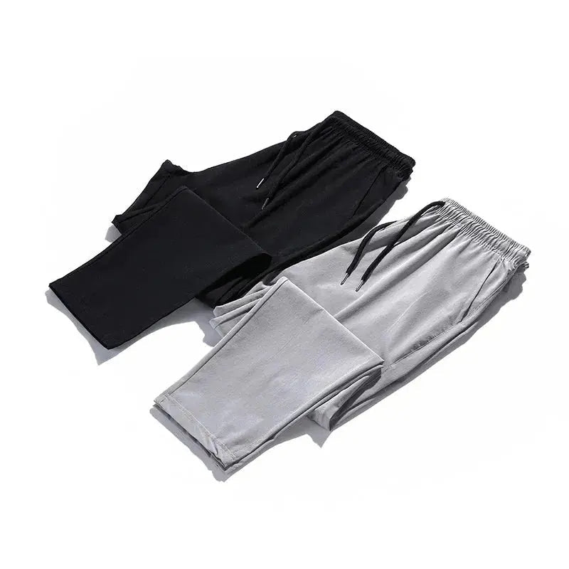 Summer Men Casual Pants Joggers Sweatpants Mens Solid Color Elastic Waist Trousers Fitness Sportswear Fashion Spring Sweatpants - Lacatang Shop