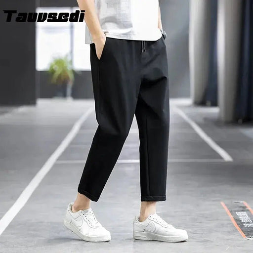 Summer Men Casual Pants Joggers Sweatpants Mens Solid Color Elastic Waist Trousers Fitness Sportswear Fashion Spring Sweatpants - Lacatang Shop