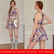 Summer Women's Quick - Drying Sports Dress Tennis Skirt Badminton Skirt Running Tennis Suit One - Piece Exercise Skirt Sleeveless - Lacatang Shop