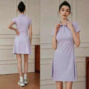 Summer Women's Quick - Drying Sports Dress Tennis Skirt Badminton Skirt Running Tennis Suit One - Piece Exercise Skirt Sleeveless - Lacatang Shop