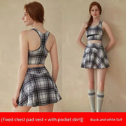 Summer Women's Quick - Drying Sports Dress Tennis Skirt Badminton Skirt Running Tennis Suit One - Piece Exercise Skirt Sleeveless - Lacatang Shop