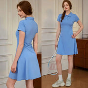 Summer Women's Quick - Drying Sports Dress Tennis Skirt Badminton Skirt Running Tennis Suit One - Piece Exercise Skirt Sleeveless - Lacatang Shop