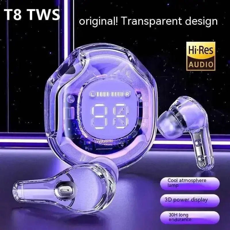 T8 Tes Bluetooth Earbuds with LED Digital Display Hifi Enc Bt 5.3 Wireless In - Ear Earphones for Xiaomi Huawei Iphone Headphone - Lacatang Shop