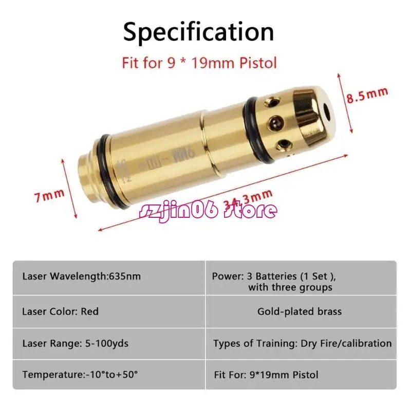 Tactical Laser Training Cartridge Bore Sight Training Ammunitions - Easy to Use - Lacatang Shop