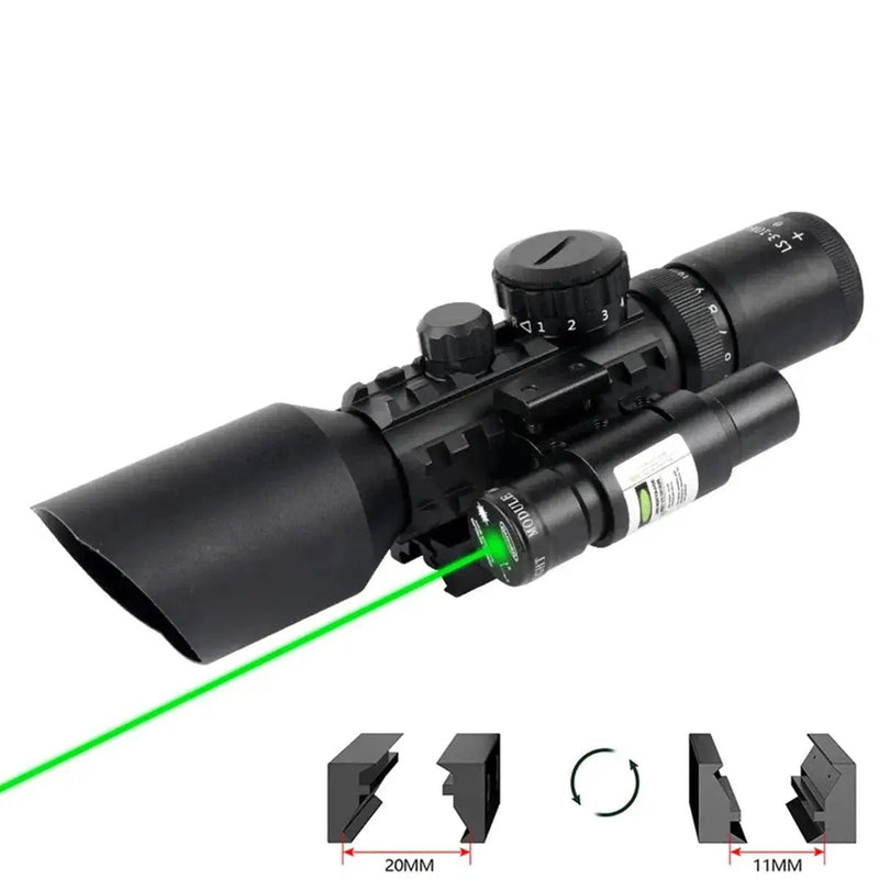 Tactical Red Green Dot Scope Optics Reflex Sight Riflescope Hunting 3 - 10x42E Outdoor Hunting Bird Watching Airgun Accessories - Lacatang Shop
