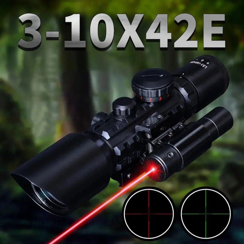 Tactical Red Green Dot Scope Optics Reflex Sight Riflescope Hunting 3 - 10x42E Outdoor Hunting Bird Watching Airgun Accessories - Lacatang Shop
