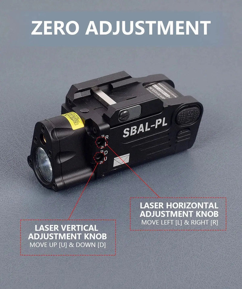 Tactical SBAL - PL White Light Strobe Flashlight Constant Red Dot Sight Weapon Gun Glock 17 18C Hanging Scout LED Light 20mm Rail - Lacatang Shop