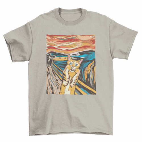 The Scream Parody Cat T-Shirt - Lacatang Shop