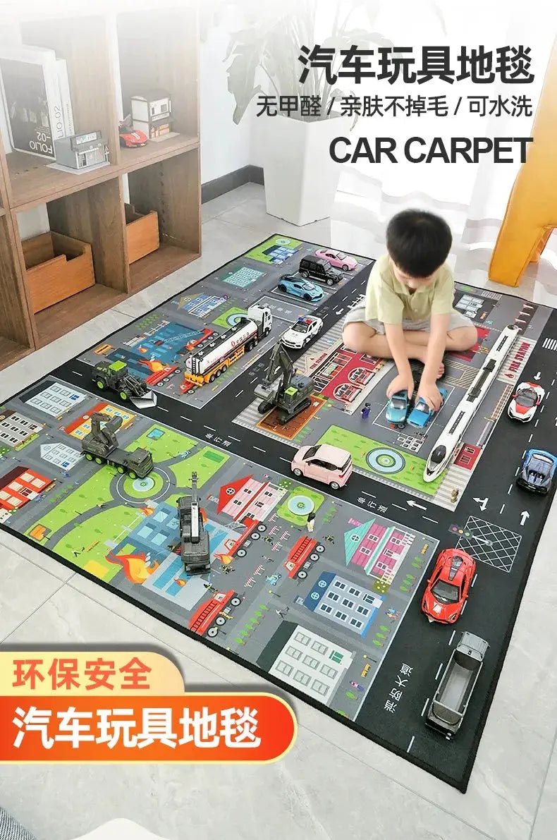 Thickened Cartoon Crawling Carpet for Kids - Drop - Resistant Play Mat for Reading and Parking Area - Lacatang Shop
