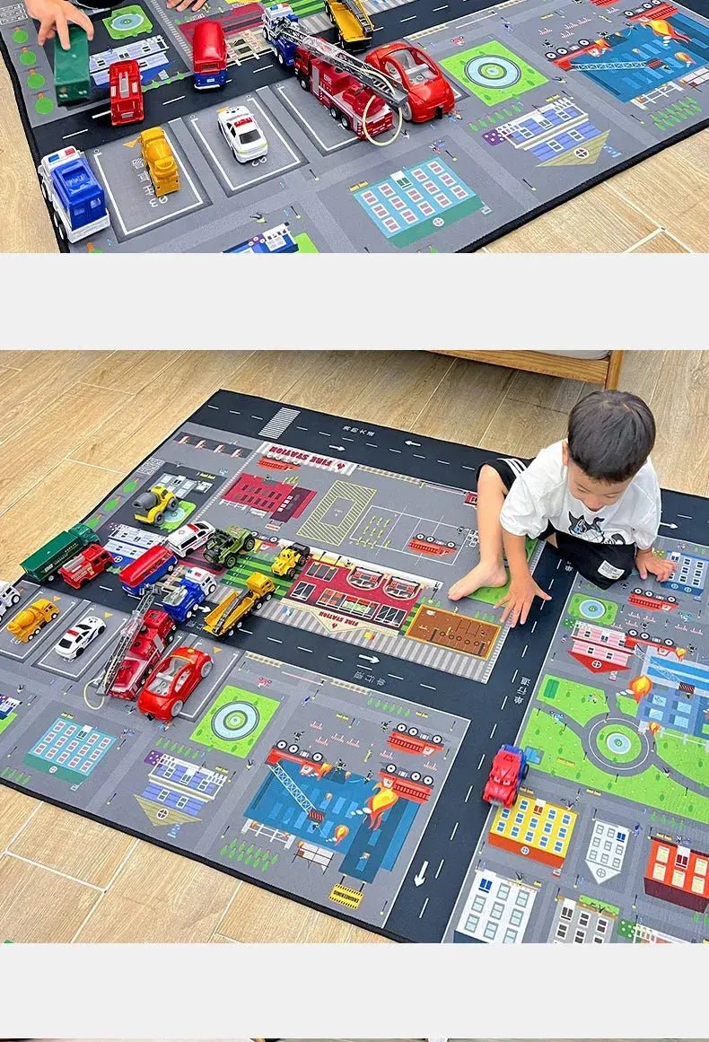 Thickened Cartoon Crawling Carpet for Kids - Drop - Resistant Play Mat for Reading and Parking Area - Lacatang Shop