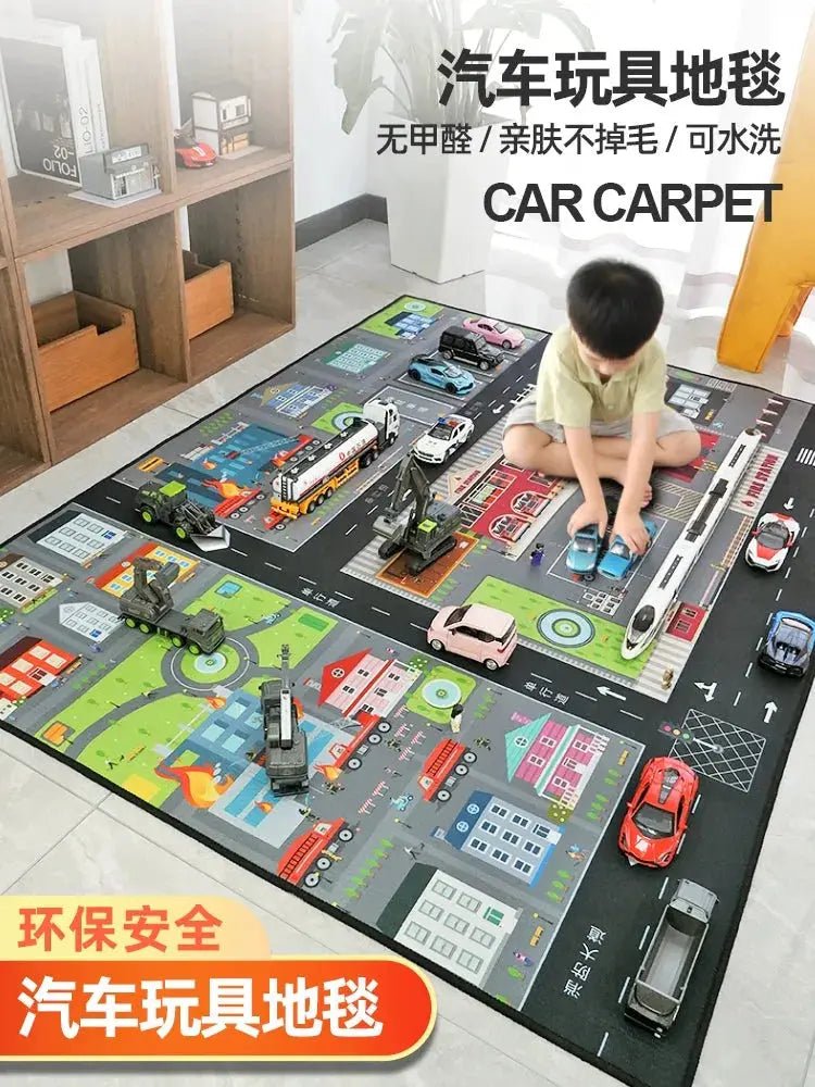 Thickened Cartoon Crawling Carpet for Kids - Drop - Resistant Play Mat for Reading and Parking Area - Lacatang Shop