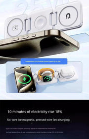 Three - in - One Magnetic Foldable Fast Charging Base Bracket Apple - Lacatang Shop