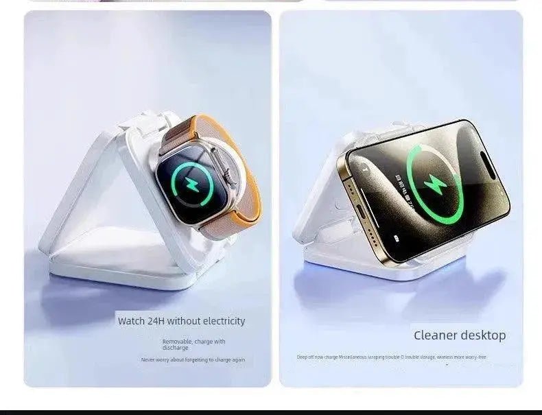 Three - in - One Magnetic Foldable Fast Charging Base Bracket Apple - Lacatang Shop