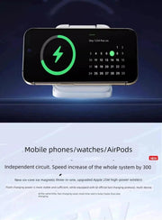 Three - in - One Magnetic Foldable Fast Charging Base Bracket Apple - Lacatang Shop
