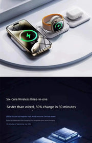 Three - in - One Magnetic Foldable Fast Charging Base Bracket Apple - Lacatang Shop