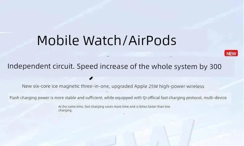 Three - in - One Wireless Charger Base Headset Apple - Lacatang Shop