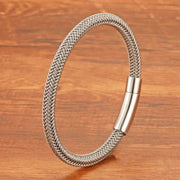 Trendy Black and White Titanium Steel Rope Bracelet for Couples - Wholesale Gift with Free Shipping - Lacatang Shop