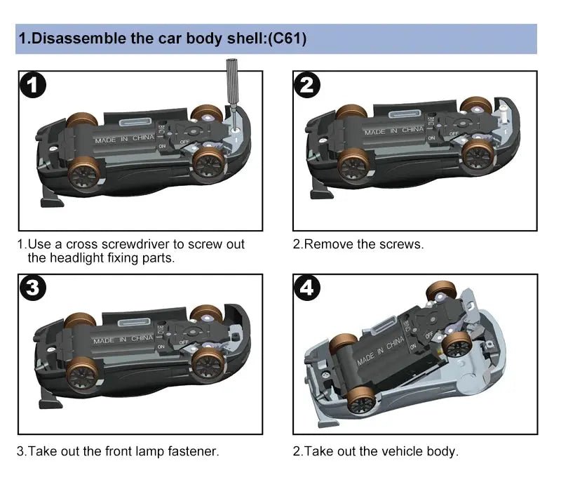 Turbo Racing 1:76 C61 C62 C63 C64 Drift Remote Control Car Upgraded Version With Gyro Full Proportional Remote Control RTR Kit - Lacatang Shop