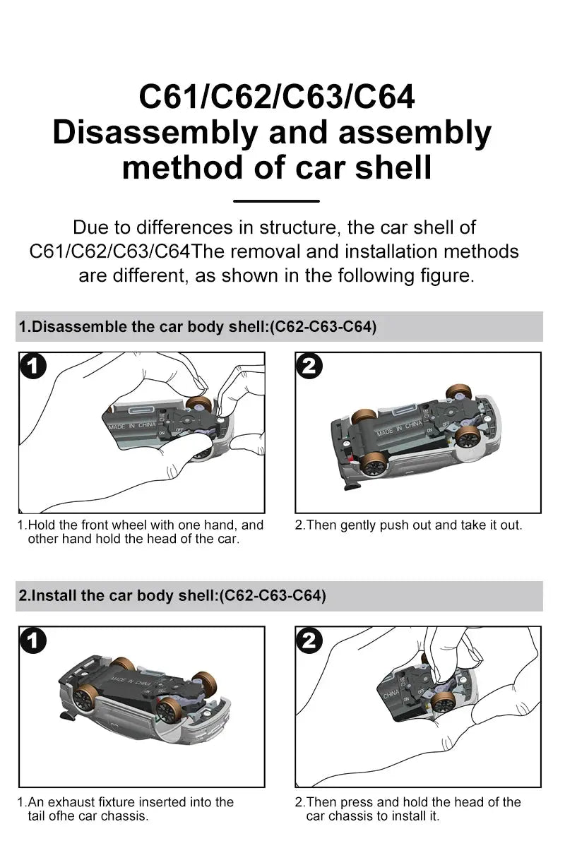 Turbo Racing 1:76 C61 C62 C63 C64 Drift Remote Control Car Upgraded Version With Gyro Full Proportional Remote Control RTR Kit - Lacatang Shop