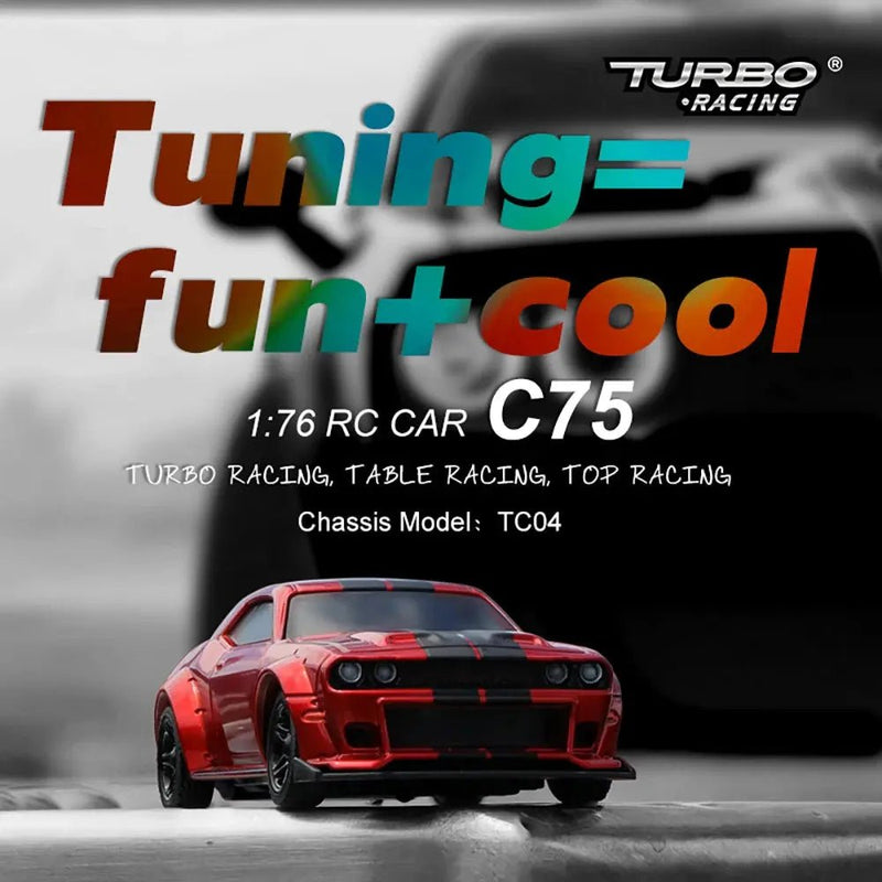 Turbo Racing 1:76 C71 C72 C73 C74 C75 RTR Flat Running Toys on Road RC Car Proportional Remote Control Toys for Adults - Lacatang Shop