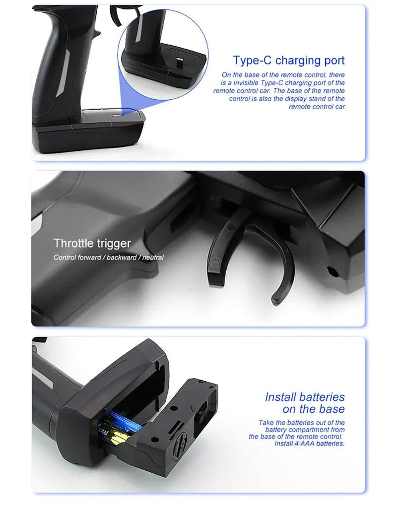 Turbo Racing 1:76 C71 C72 C73 C74 C75 RTR Flat Running Toys on Road RC Car Proportional Remote Control Toys for Adults - Lacatang Shop