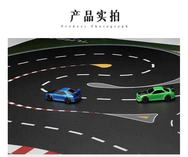 Turbo Racing 1:76 Electric Car Drift Track with Jump Platform and Cement Pier Scene - Lacatang Shop