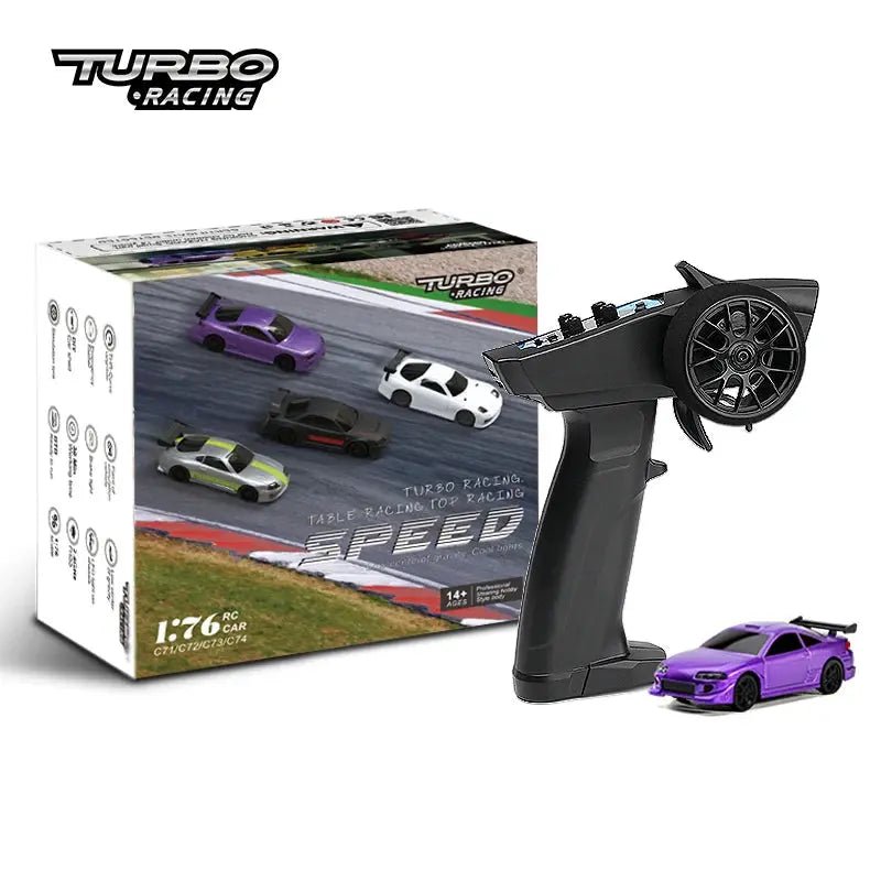 Turbo Racing 1:76 Scale RC Sport Car C72 C73 Table Game Racing Remote Control Mini Model Full Proportional RTR Kit Toys - Lacatang Shop