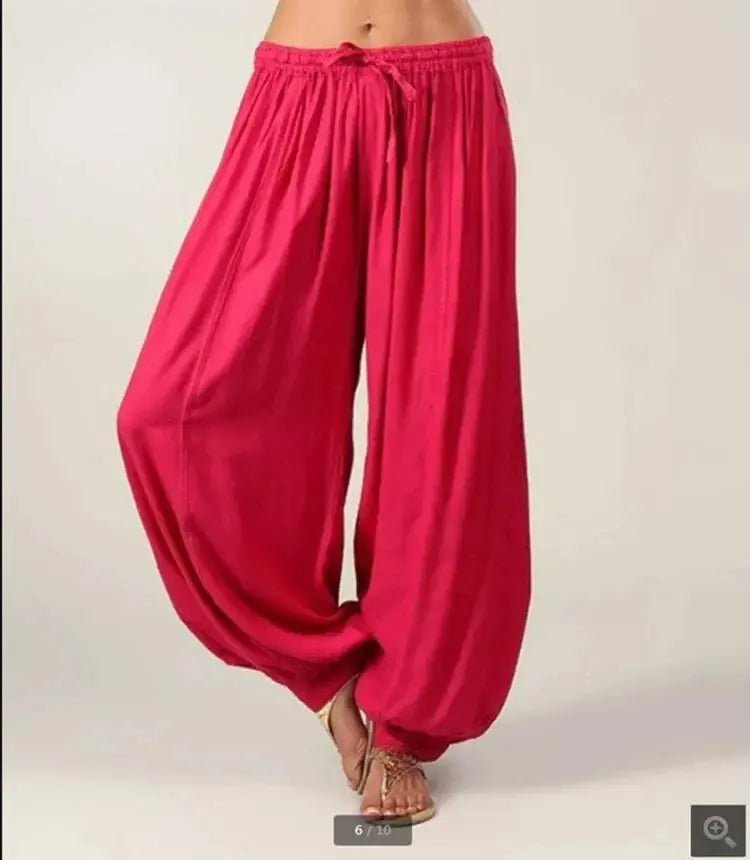 Urban Casual Premium Sense Women's Cotton Straight Pants Ladies Elegant Solid Color Casual Pants Harlem Pants - Lacatang Shop