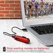 USB Rechargeable Bright Red LED Bicycle Tail Light - 4 Lighting Modes for Enhanced Cycling Safety at Night - Lacatang Shop