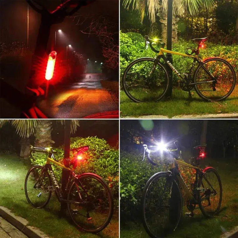 USB Rechargeable Bright Red LED Bicycle Tail Light - 4 Lighting Modes for Enhanced Cycling Safety at Night - Lacatang Shop