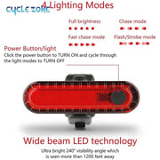 USB Rechargeable Bright Red LED Bicycle Tail Light for Enhanced Night Riding Safety - Lacatang Shop